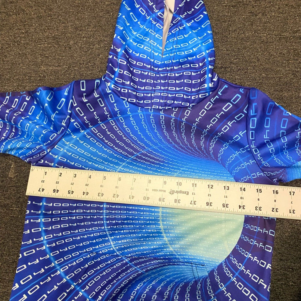 Blue Geometric Patterned Kids' Hoodie
